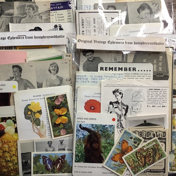 Vintage Ephemera Paper Pack full of original pieces from 1930’s onwards.