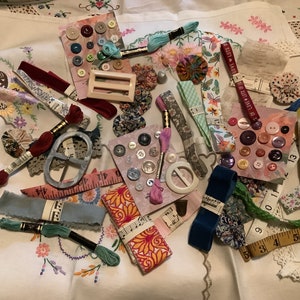 Vintage Haberdashery/Needlework bundles. Great selection of vintage items for Slow Stitching, Fabric Journals and general needlework.