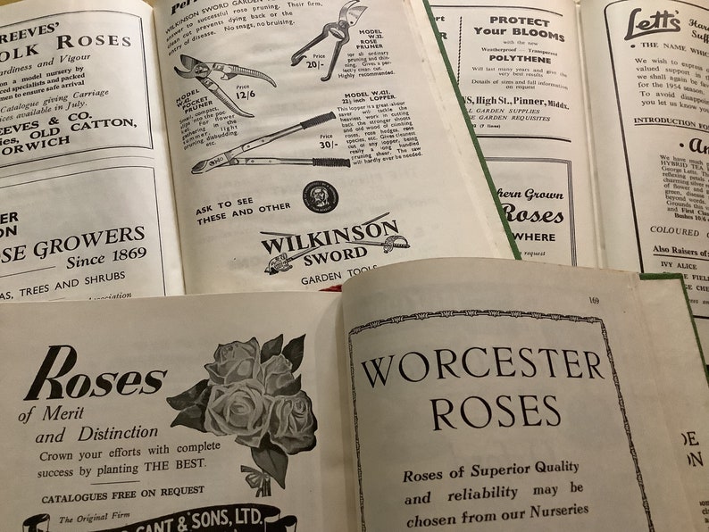 Collection of Vintage Rose Annual Books of 1952, 1953, 1954. Great gift for rose lovers. image 3