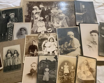 Paquete eduardiano y victoriano. 16 imágenes, 4 tarjetas de gabinete ilustradas. Algunas imágenes nuevas.