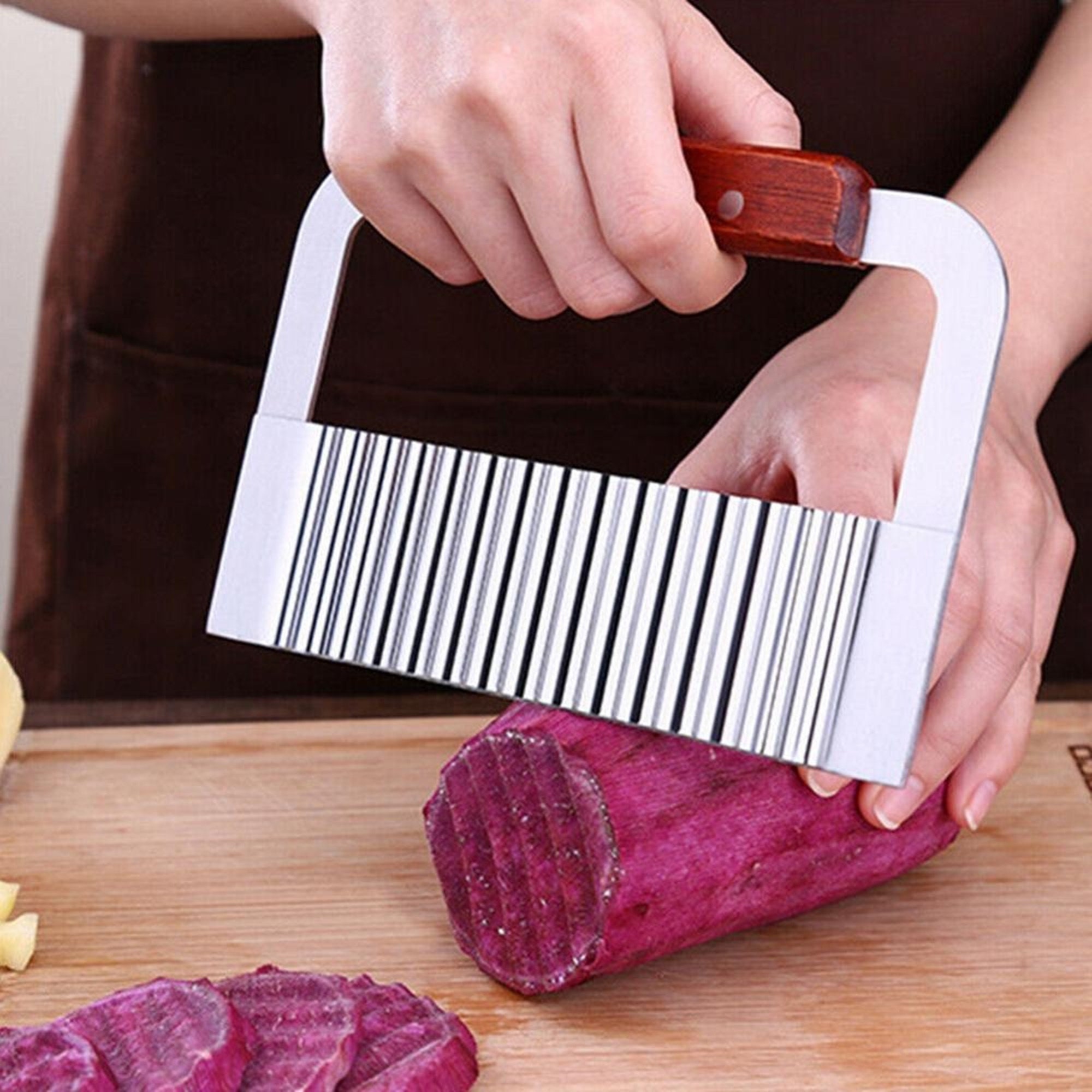 Potato Wavy Crinkle Chopping Knife Vegetable French Fry Cutter Etsy