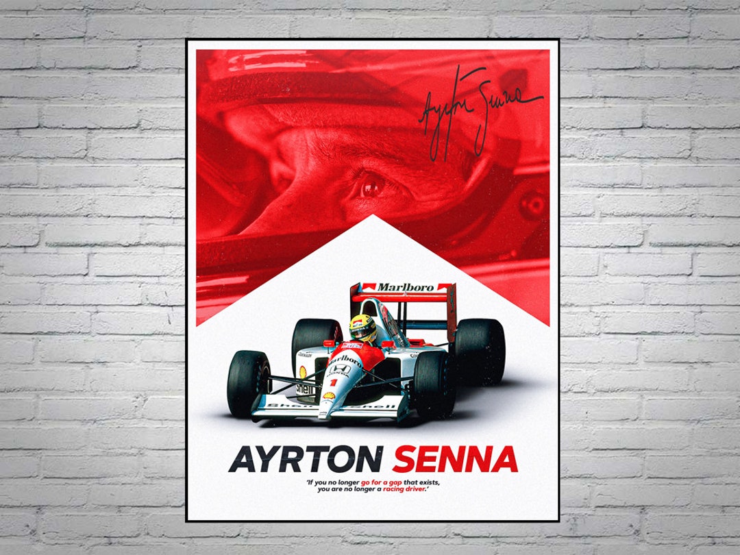 Ayrton Senna F1 World Champion Signed Poster A4 