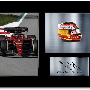 Carlos Sainz 2022 Assinado Foto Display Mount A4
