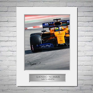 Lando Norris F1 Driver Signed Photo Display Mount A4