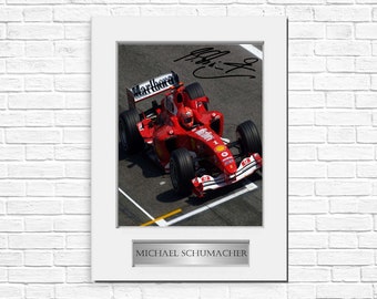 Michael Schumacher Signiertes Foto display Mount A4 Poster