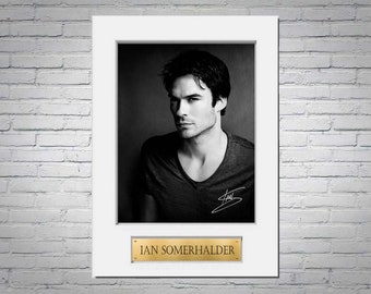 Ian Somerhalder Signed A4 Autograph Photo Display Mount Poster Gift