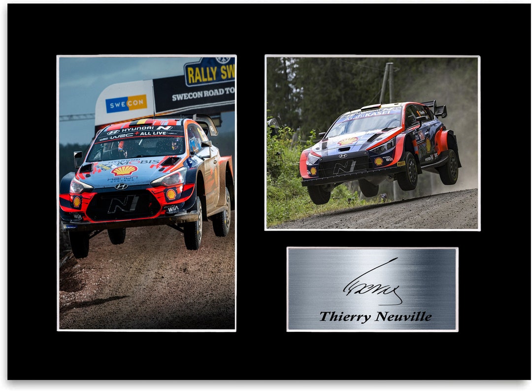 Thierry Neuville World Rally Driver Ondertekende Autograph Photo Display Mount Poster A4 Etsy Nederland