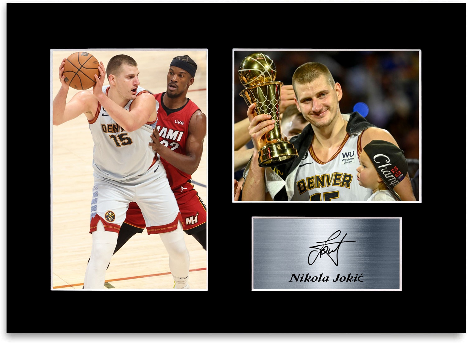 Nikola Jokic Signiertes A4-Foto - Echtes Autogramm Mit Passepartout