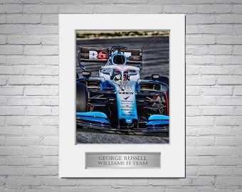 George Russell signiertes Foto Display Mount A4 Poster