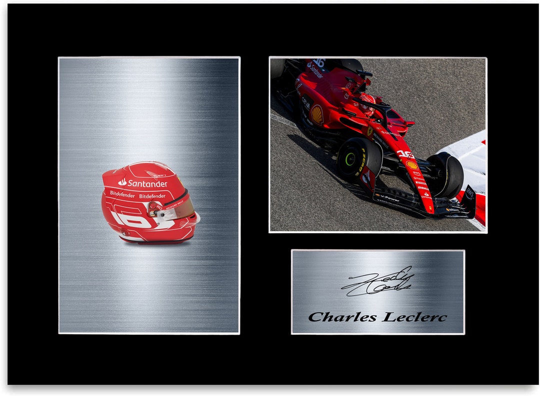 Photo Encadrée Charles Leclerc Avec Autographe Pré-imprimé - 25,4 X 20,3 Cm