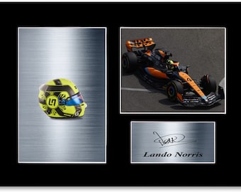 Poster A4 Firmato Da Lando Norris - Casco McLaren F1 2023 - Edizione Limitata