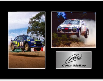 Colin McRae World Pallette Champion 1995 signiertes Autogramm Foto Passepartout Geschenk A4