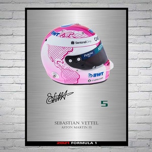 Sebastian Vettel Helmet Signed Poster A4