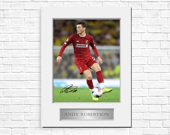 Andy Robertson A4 Signierte Autogramm Foto Display Mount Geschenk