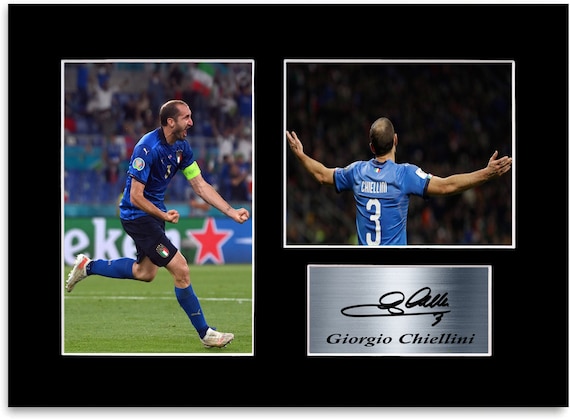 Photo Signée Giorgio Chiellini Encadrée + Certificat - Italie Football - Autographe Authentifié Cadre