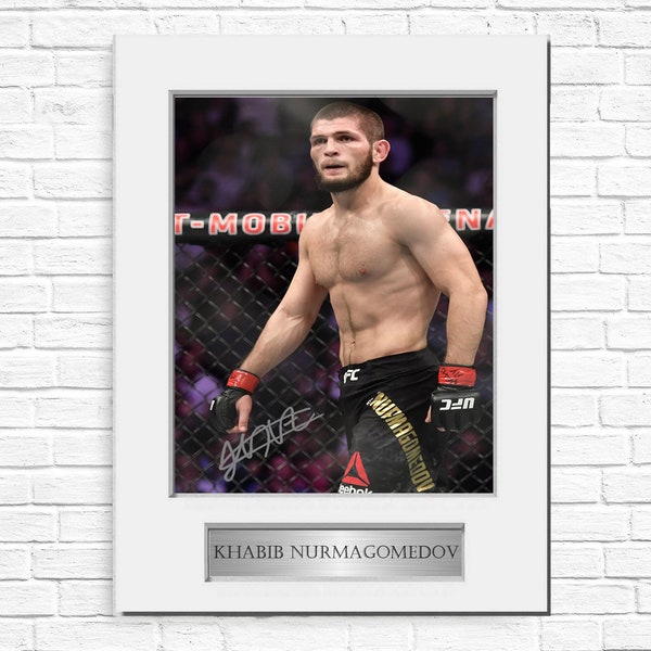 Khabib Nurmagomedov MMA Fighter Signé Autograph Photo Display Mount Gift A4