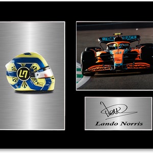 Lando Norris 2022 Helmet Car Signed Photo Display Mount A4