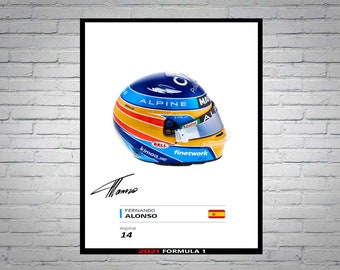 Affiche de course de Formule 1 avec autographe de Lando Norris n°4 McLaren Team Car (impression A4 uniquement