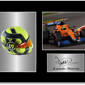 Lando Norris 2021 Helmet Car Signed Photo Display Mount A4