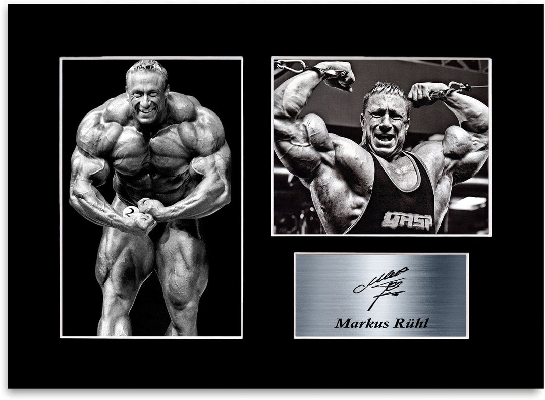 Markus Ruhl Bodybuilder Signed Photo Display Mount A4 Motivational