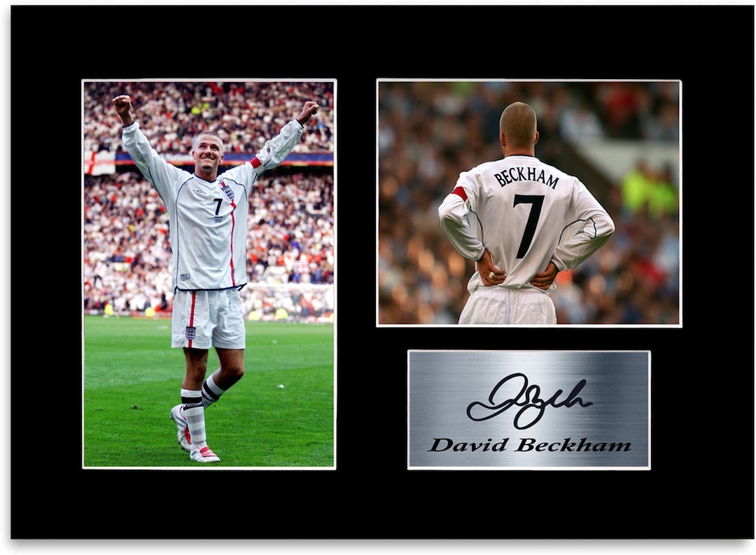 David Beckham England Football Player A4 Signed Autograph Photo Display ...