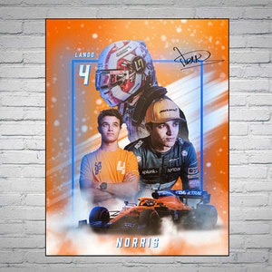 Lando Norris 2021 Signed Poster A4