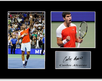 Carlos Alcaraz Tennisspieler signiertes Autogramm-Foto-Anzeigen-Poster
