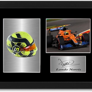 Lando Norris 2021 Helmet Car Signed Photo Display Mount A4 Framed