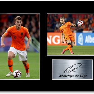 Matthijs de Ligt Nederlands voetbalelftal A4 Signed Autograph Photo Display Mount Poster