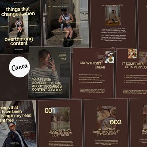 Modern & Trendy Canva Instagram Carousel Templates I 8 Aesthetic Instagram Carousels I For creatives, content creators, and personal brands