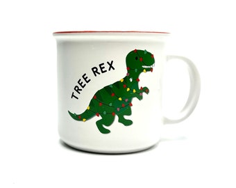 T-Rex Christmas Tree mug / Dinsour coffee mug / tree rex / Dino lover gift