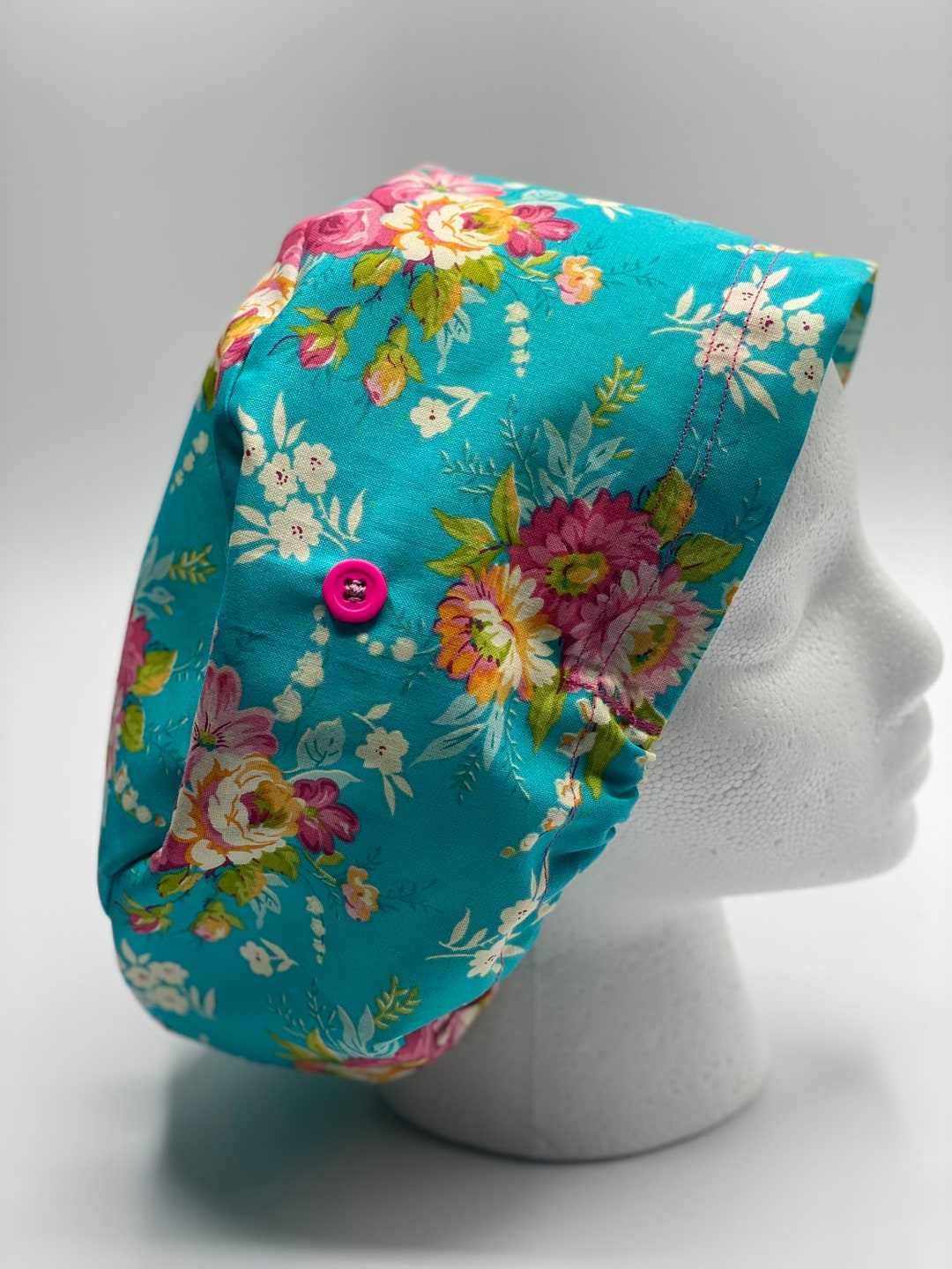 Unisex Modern Surgical Scrub Cap With Buttons, Nurse Cap, Surgical Cap