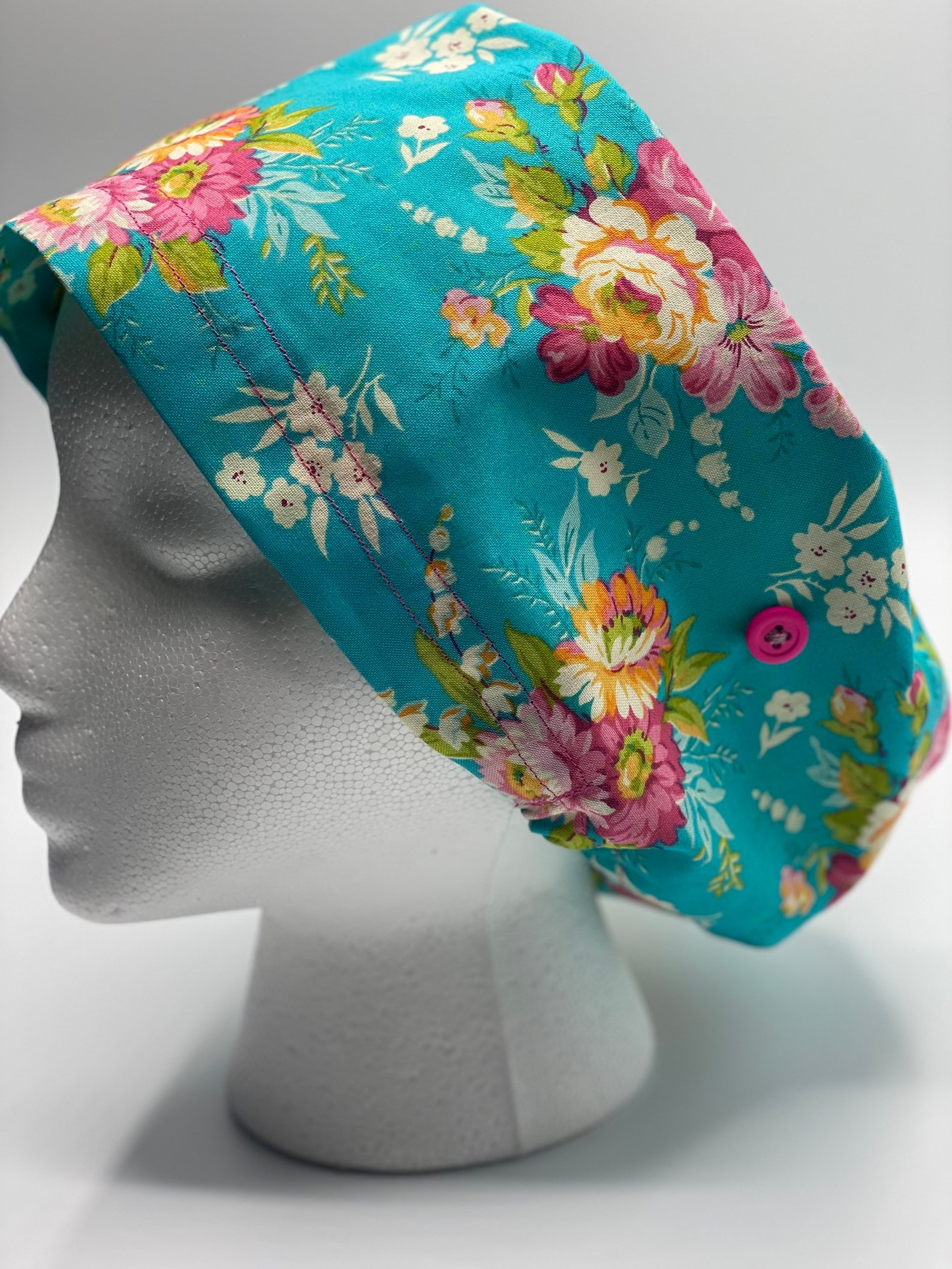 Unisex Modern Surgical Scrub Cap With Buttons Nurse Cap Etsy UK