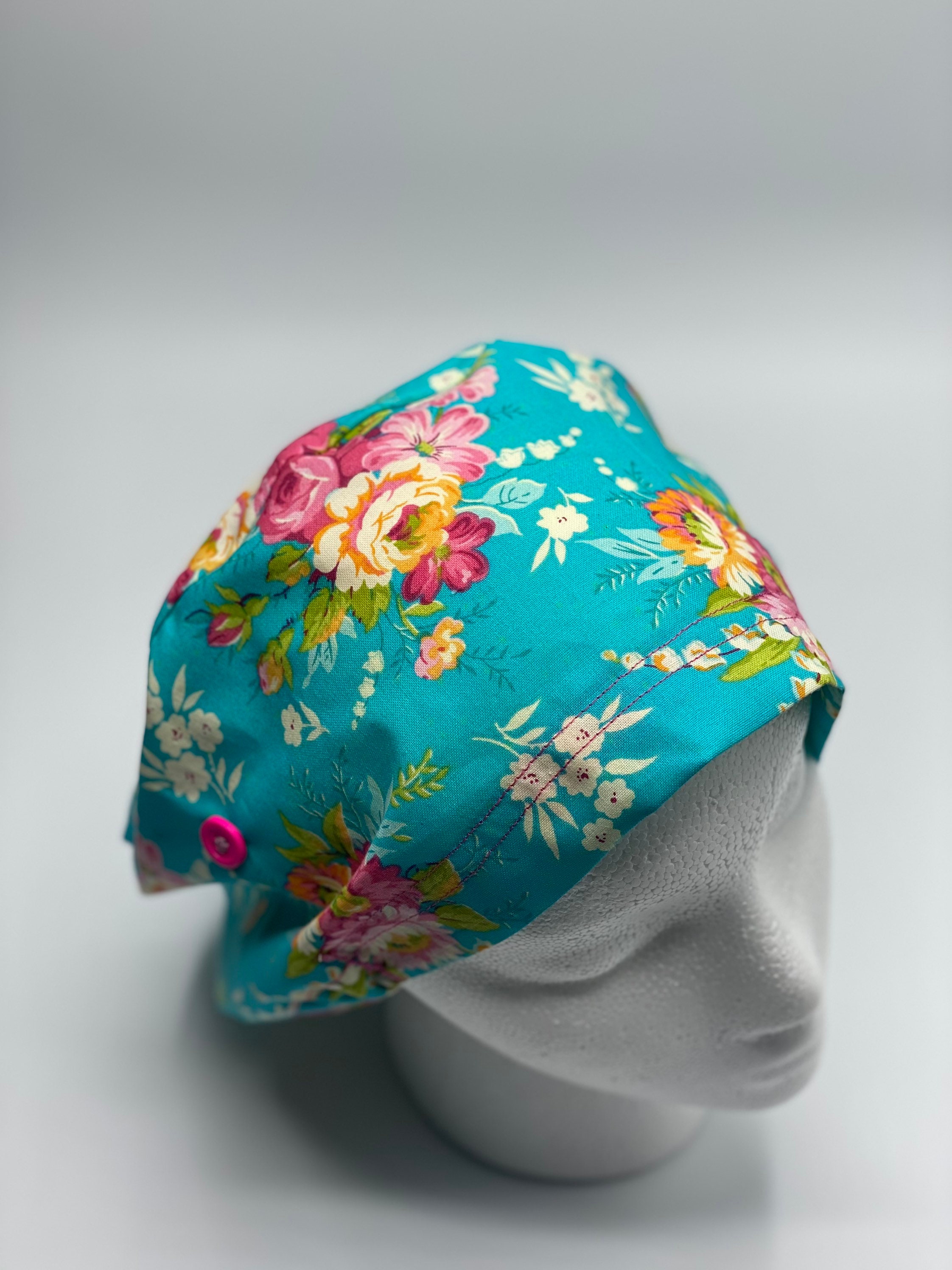 Unisex Modern Surgical Scrub Cap With Buttons Nurse Cap Etsy UK