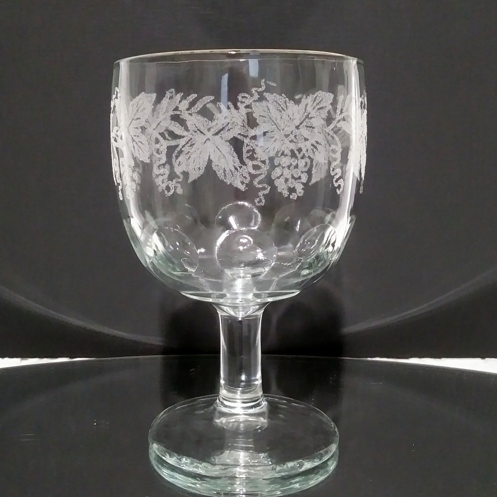 Bartlett Collins Etched Grapevine Gold Rimmed Goblets Etsy