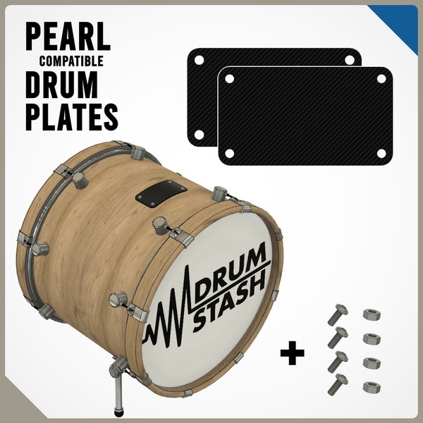 Pearl Export and Slingerland Compatible Bass Drum Plate, Black, 3D Printed