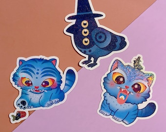 Laminierter Kpop Dämonenjäger inspiriert Aufkleber - Derpy Tiger & Sussie Crow - 2 "oder 3" Größe