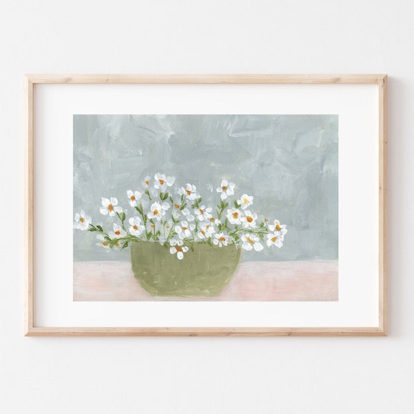 Floral Painting, Daisies, Floral Prints, Painting of Flowers, Giclee Print, Giclee Art Print, Giclee Fine Art Print, Botanical, Quirky Art