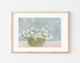 Floral Painting, Daisies, Floral Prints, Painting of Flowers, Giclee Print, Giclee Art Print, Giclee Fine Art Print, Botanical, Quirky Art