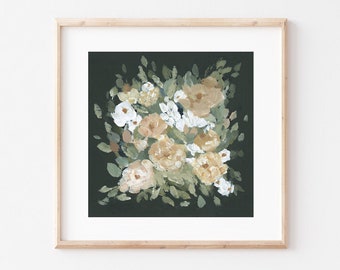 Floral Print, Floral Painting, Floral Artwork, Moody Floral, Floral Art Print, Art Print, Artwork, Vintage Modern Art, Acrylic Painting, Art