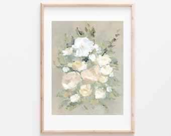 Floral Print, Floral Painting, Floral Artwork, Abstract Floral, Floral Art Print, Nursery Art, Artwork, Vintage Modern Art, Bouquet Painting