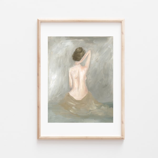 Woman Painting, Woman Painting Print, Woman Painting Vintage, Bathroom Painting, Bedroom Painting, Bathroom Wall Decor, Painting of Woman