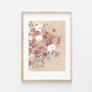 Floral Print, Floral Painting, Floral Artwork, Abstract Floral, Floral Art Print, Bouquet Painting, Muted Artwork, Muted Painting, Painting
