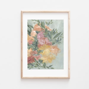Floral Print, Floral Painting, Floral Artwork, Abstract Floral, Floral Art Print, Art Print, Artwork, Vintage Modern Art, Acrylic Painting