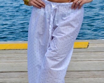 Cropped Lightweight White Cotton Capri 