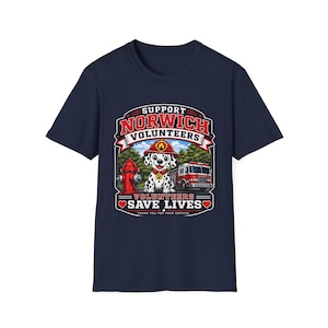 Support Norwich Volunteers T-Shirt | Firefighter Dalmatian Save Lives