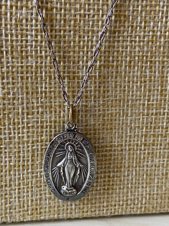 Vintage Sterling Chapel Immaculate Heart Of Mary Pend… Gem
