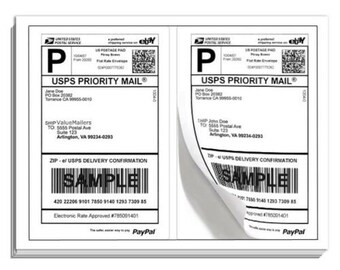 half sheet self adhesive shipping labels for laser inkjet printers