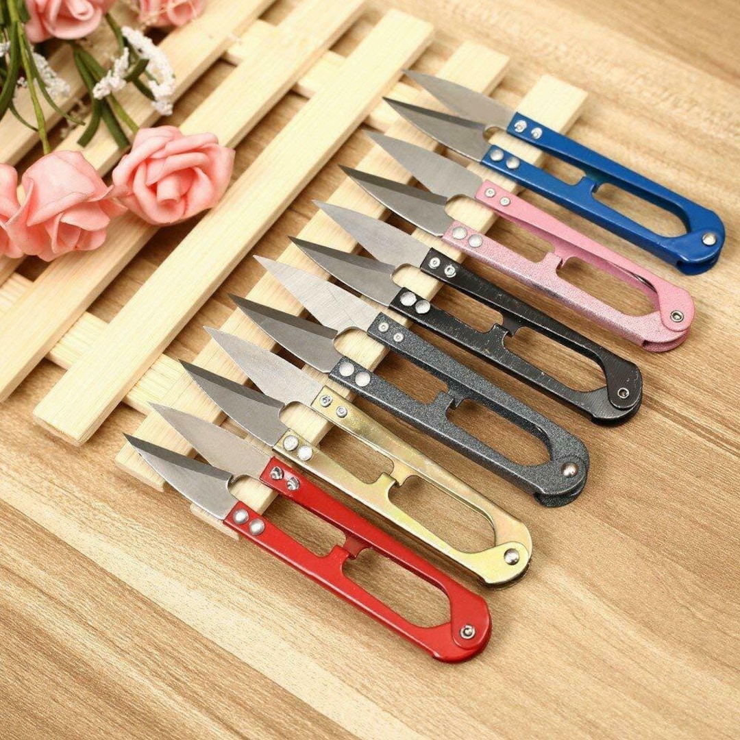 HONEYSEW 5PCS 5 Inch Sewing Scissors Clipper Thread Snips Small Embroidery  Thrum Yarn Thread Cutter with Sheath Cover Trimming Nipper for Stitch DIY