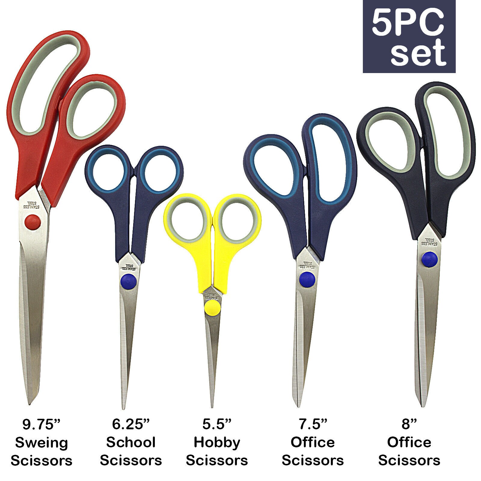 Safe-T-Grip Set of 2 Comfort Grip Scissors - 20391046